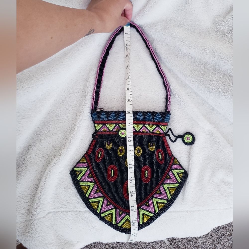 Bohemian Western Beaded Geometric Purse Handbag - Picture 7 of 8